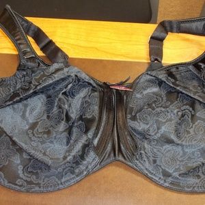 New Bali Satin Tracings Bra 42DD Black